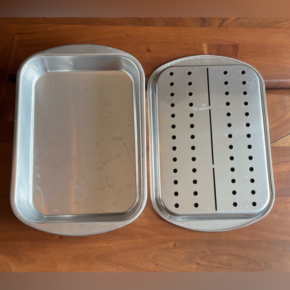 Vintage MIRRO Pan and Insert Roasting Rack M-5475 casserole baking - set of 2 - Picture 1 of 14